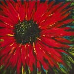 red flower painting for sale