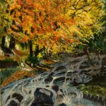 autumn river painting for sale