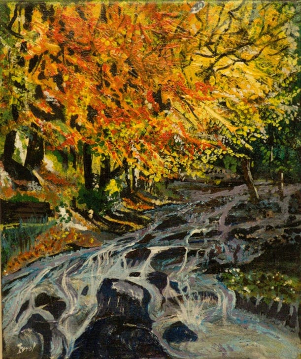 autumn river painting for sale