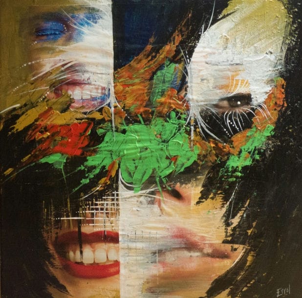 behind the burka abstract painting for sale