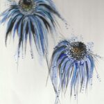 blue flowers painting for sale