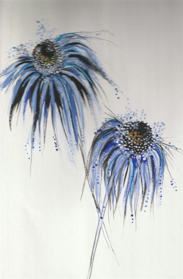 blue flowers painting for sale