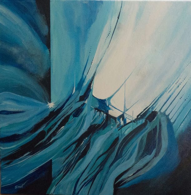 blue horizon abstract painting for sale