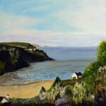 Devon beach cove painting for sale