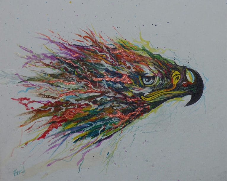 fire and fury bird painting