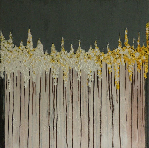 golden blooms abstract painting for sale