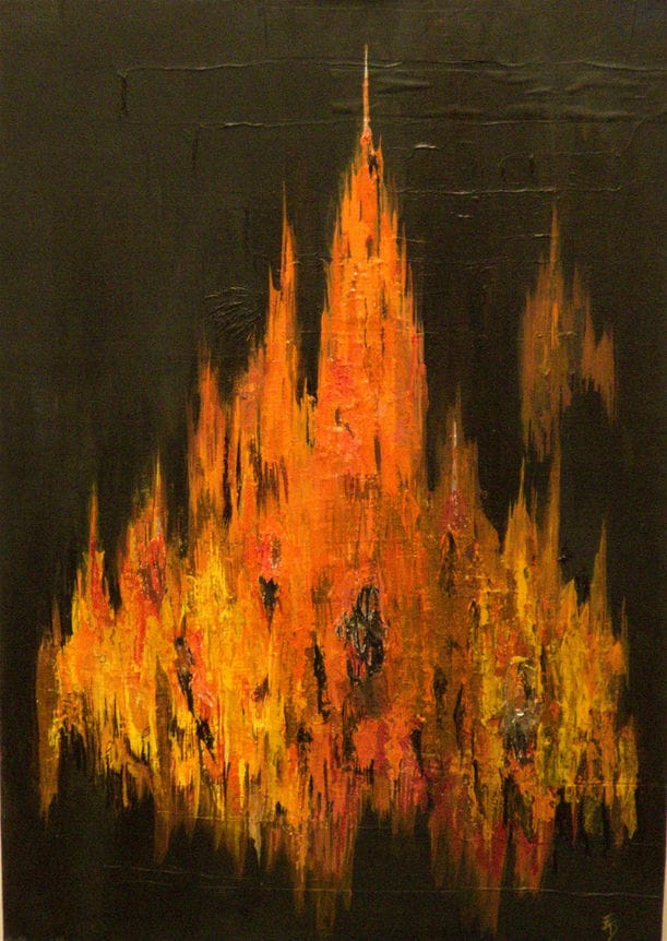 hot stuff abstract painting for sale