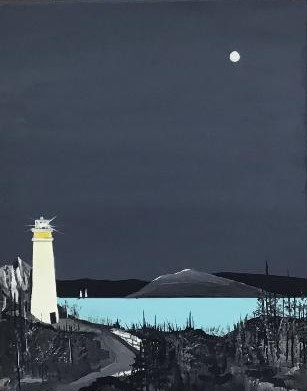 lighthouse nocturne painting for sale