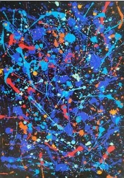 abstract painting in blue for sale