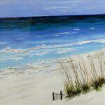 Sand dune seascape painting for sale