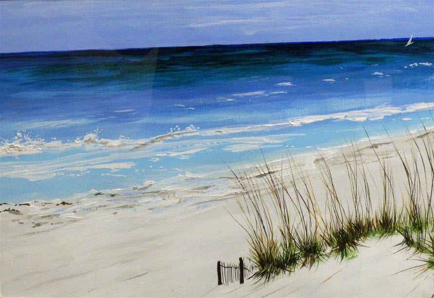 Sand dune seascape painting for sale