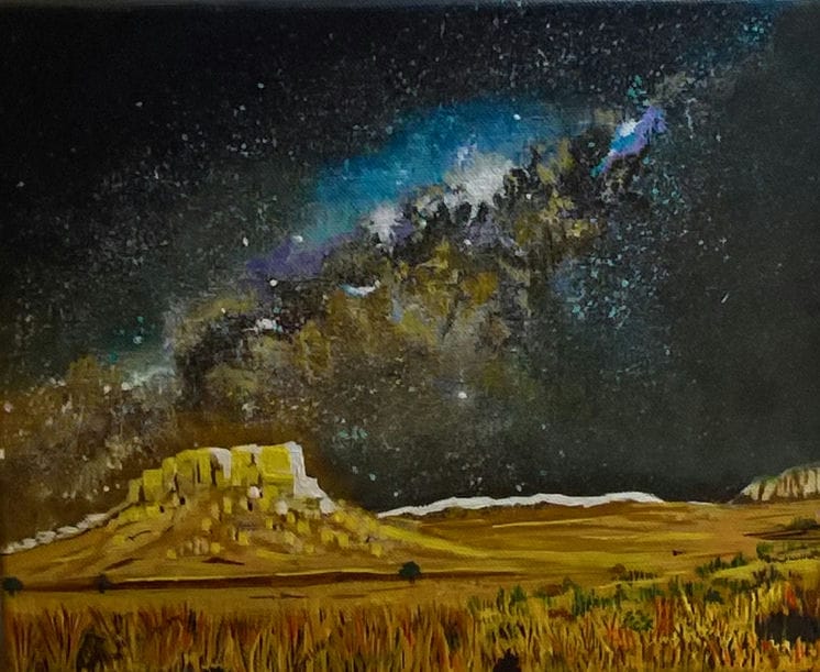 starry night dramatic landscape painting for sale