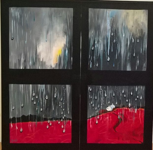 stay indoors raining painting for sale