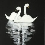 swans heart painting for sale