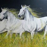 white horses painting for sale