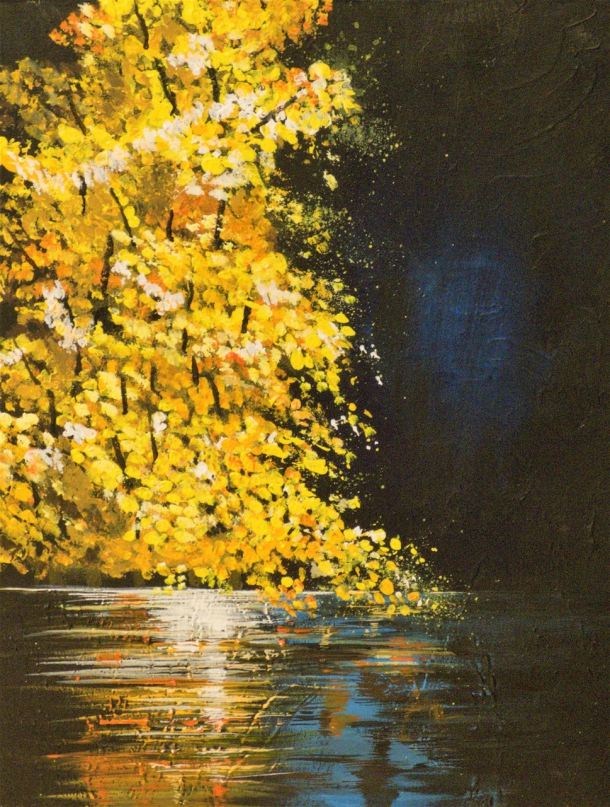 yellow tree abstract painting for sale