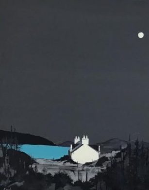 white house nocturne painting for sale